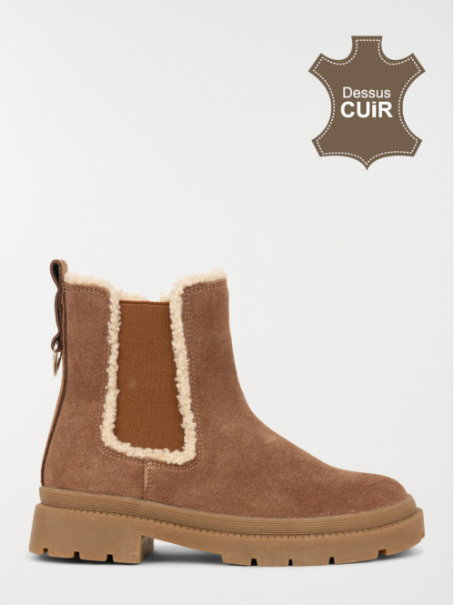 Boots col fourré camel fille (31-36)