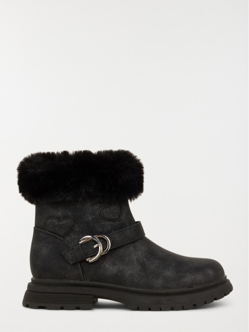 Bottes fourrées noires fille (31-36)