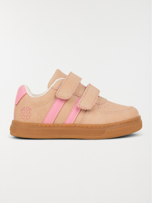 Baskets bandes roses fille (24-30)