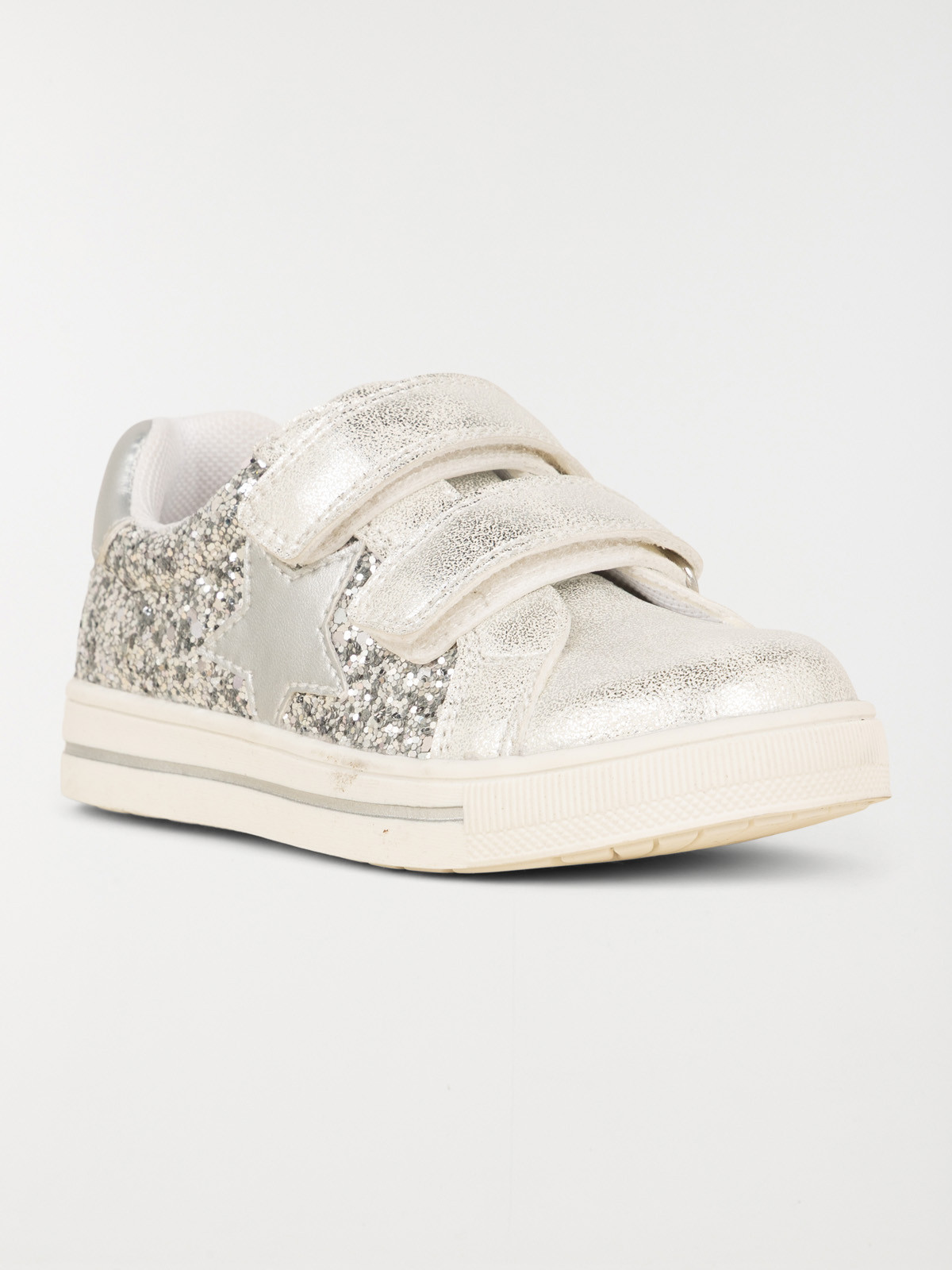 Baskets argentées étoiles fille (24-30)