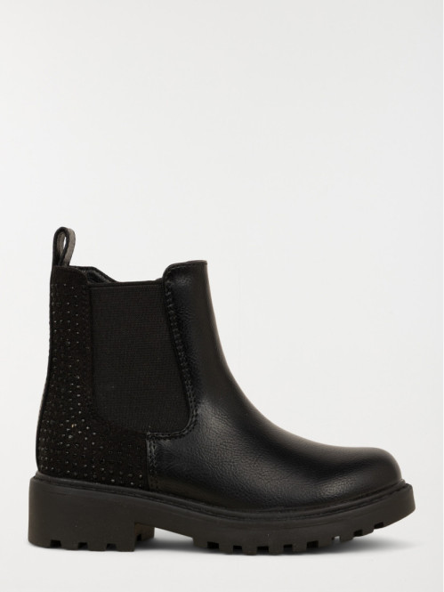 Bottines noires strass fille (24-30)