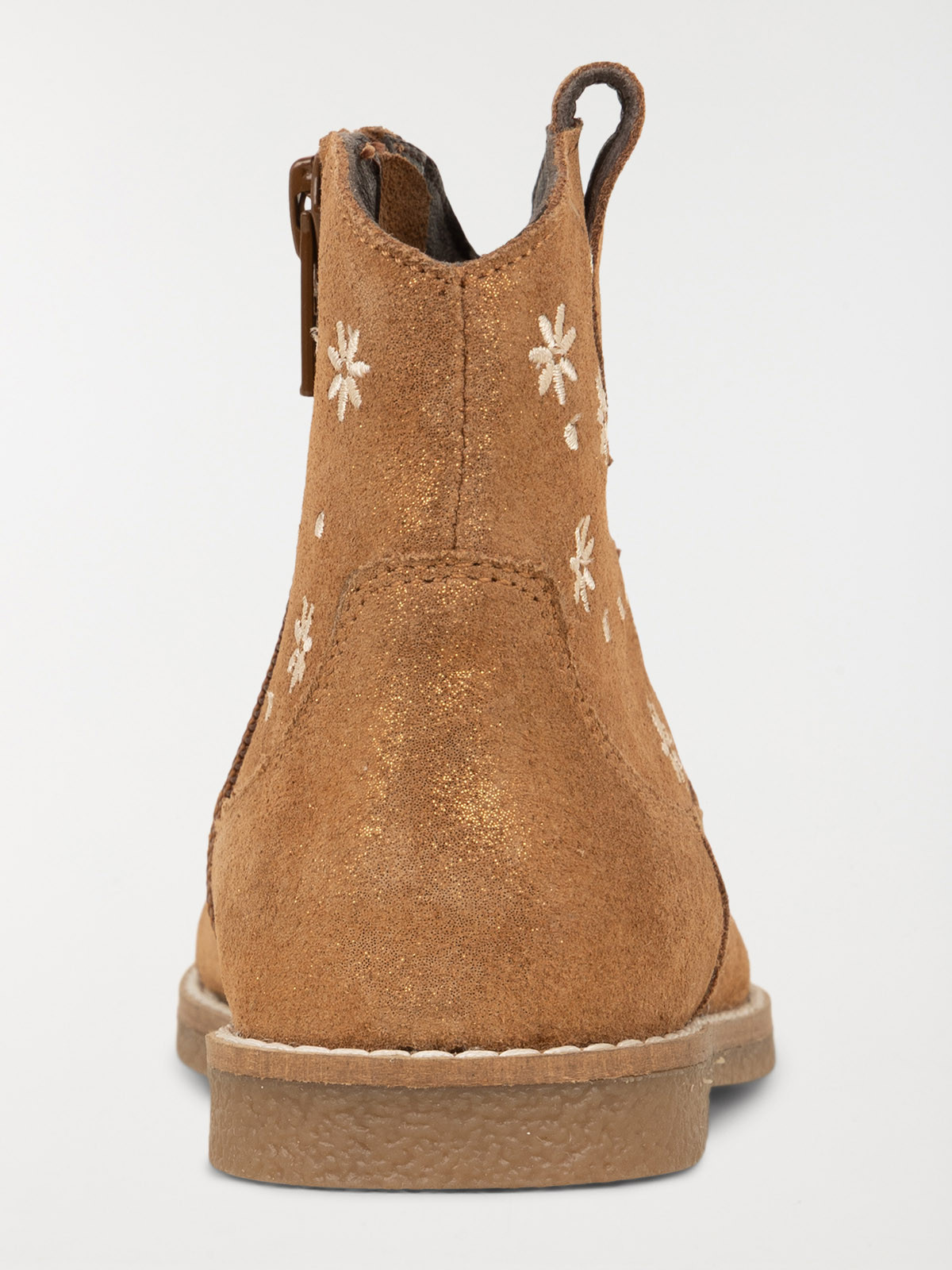 Bottine fleur brodée camel fille (24-30) Bottine fleur brodée camel fille (24-30)