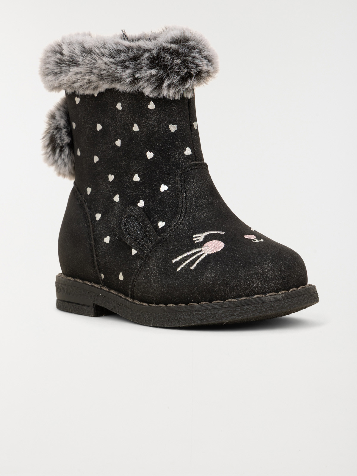 Bottines pompons fourrées fille (19-23)