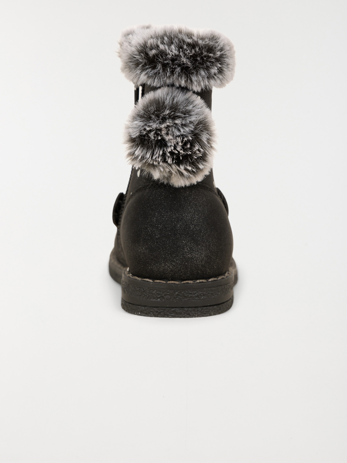 Bottines pompons fourrées fille (19-23)