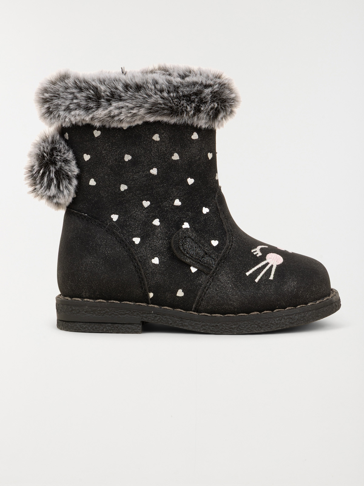 Bottines pompons fourrées fille (19-23)
