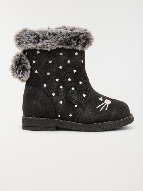 Bottines pompons fourrées...