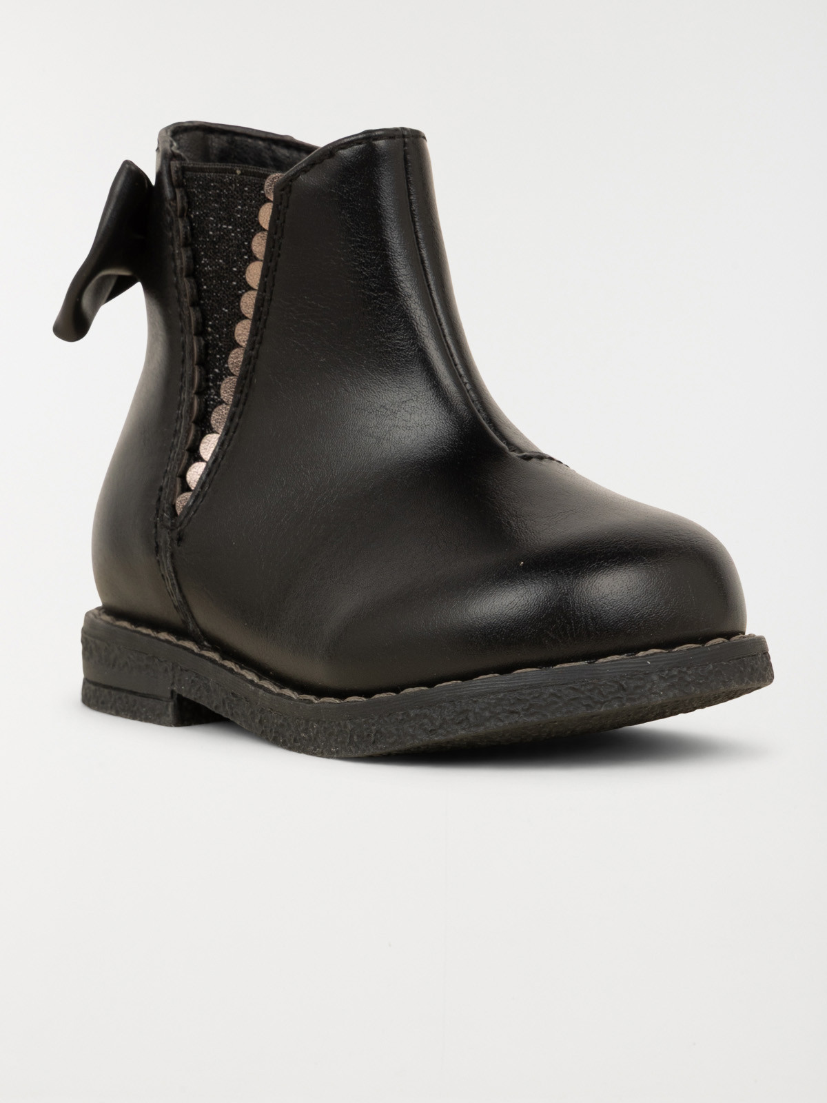 Bottines noeud fille noire (20-23) Bottines noeud fille noire (20-23)