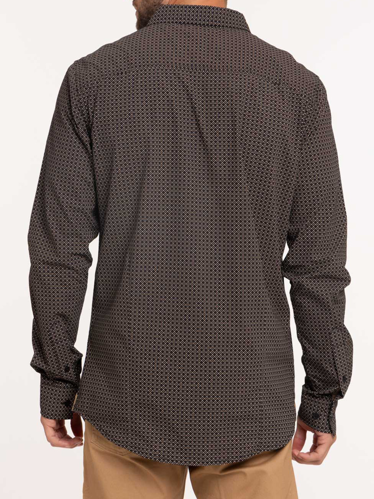 Chemise imprimée graphique noire homme