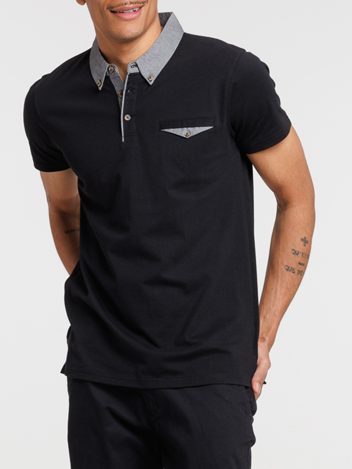 Polo 100% coton noir homme Polo 100% coton noir homme