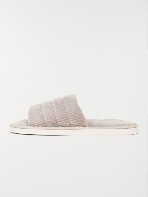 Chausson ouvert gris femme...