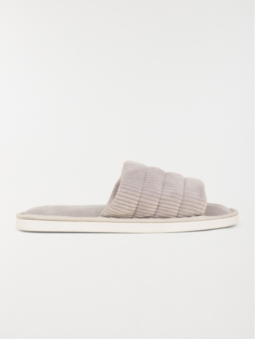 Chausson ouvert gris femme...