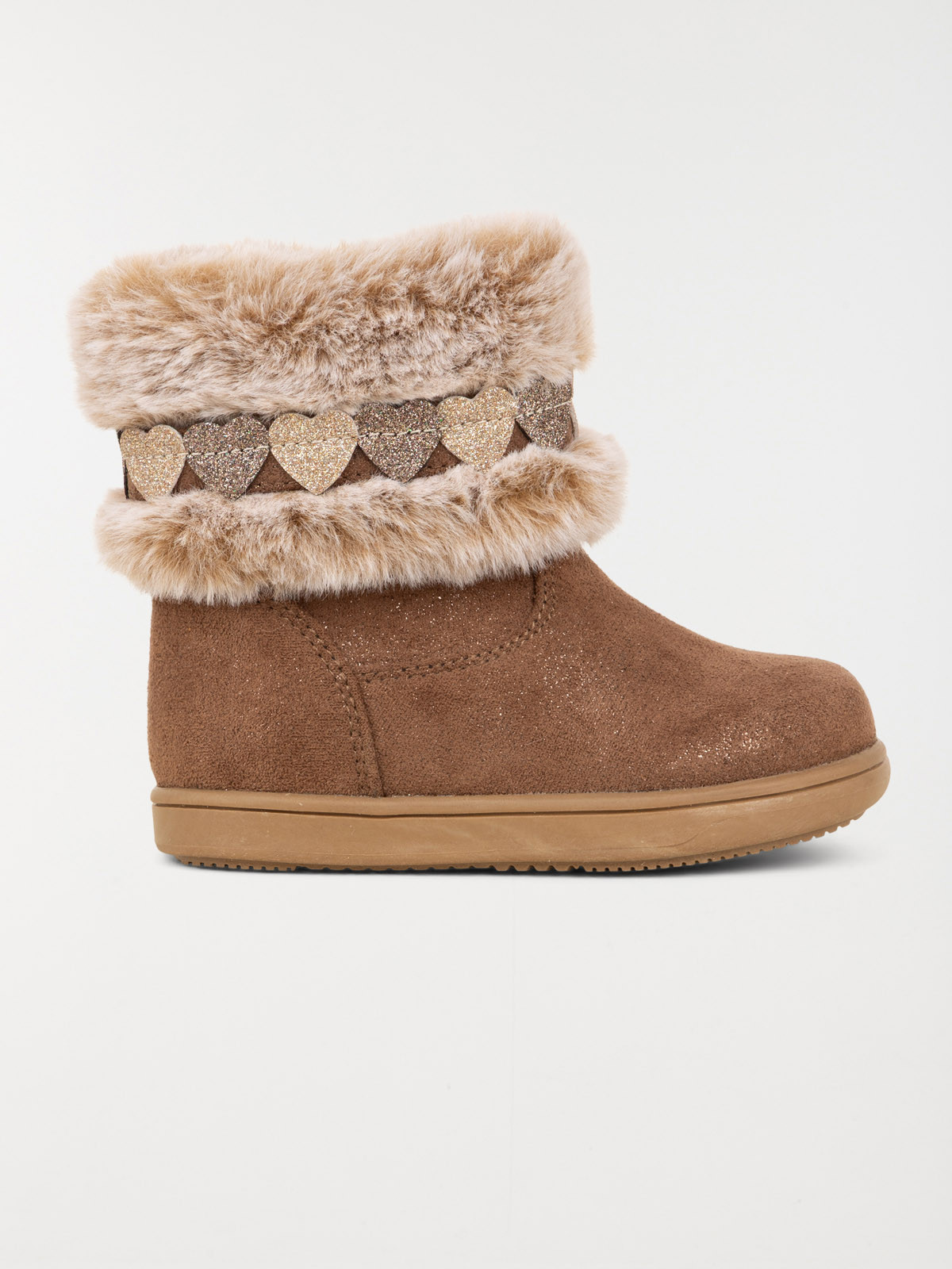 Bottines coeurs fourrées fille (19-23)
