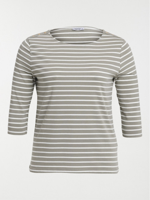 Tee-shirt rayé grande taille femme
