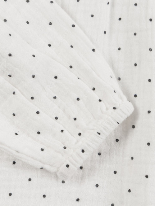 Blouse à pois et noeuds...