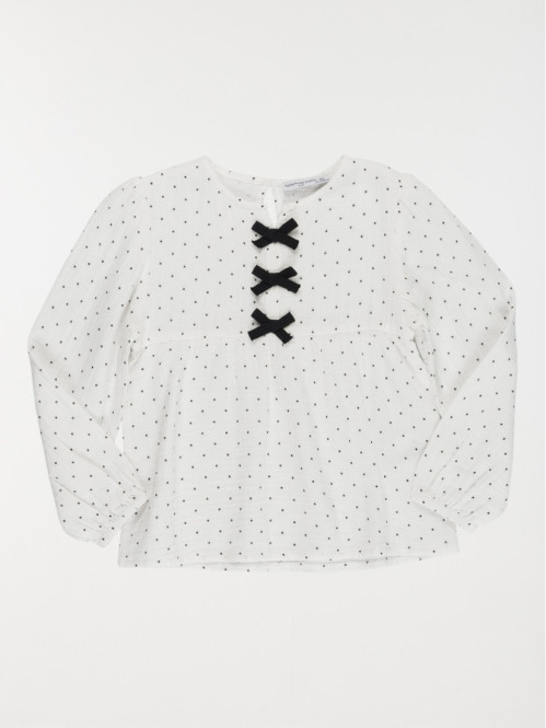 Blouse à pois et noeuds...
