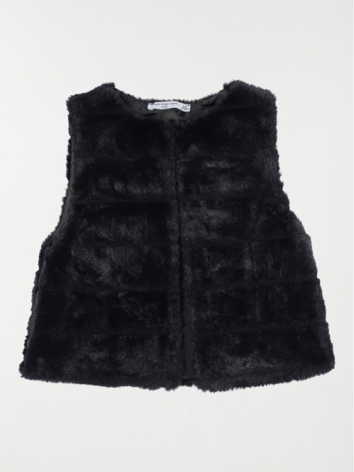 Gilet sans manches noir fille (3-12A)