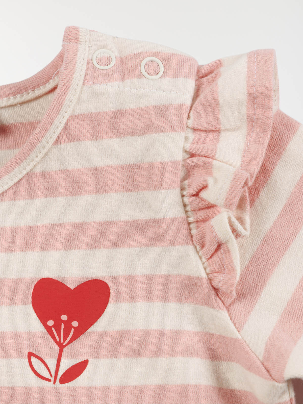 T-shirt fleur forme coeur fille (3-36M) T-shirt fleur forme coeur fille (3-36M)