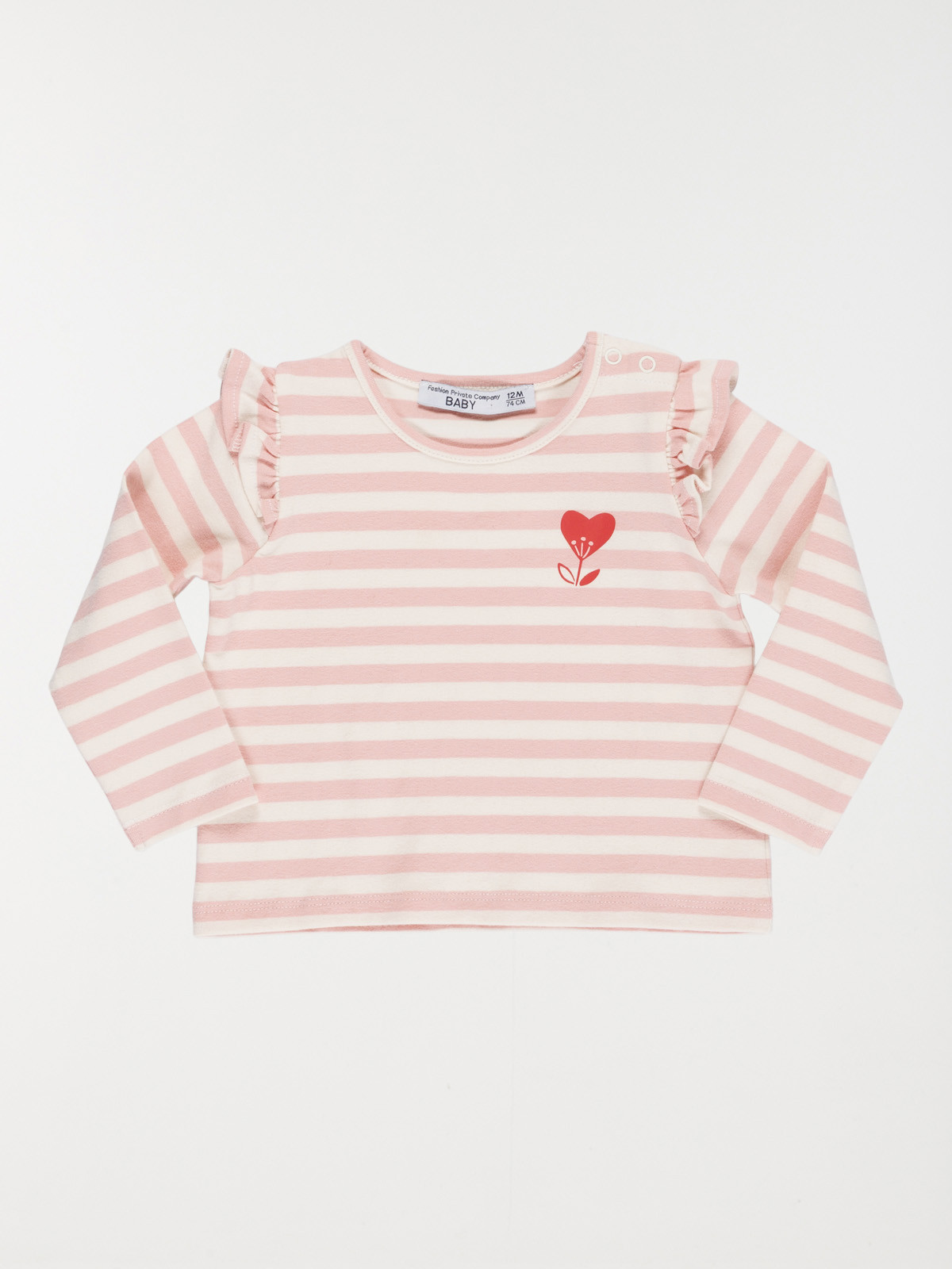 T-shirt fleur forme coeur fille (3-36M)