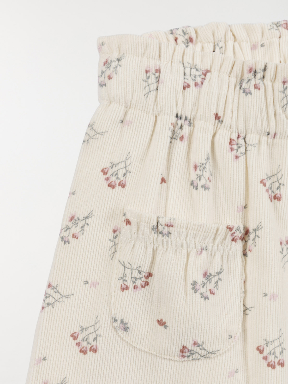 Pantalon velours fleuri fille (3-36M)