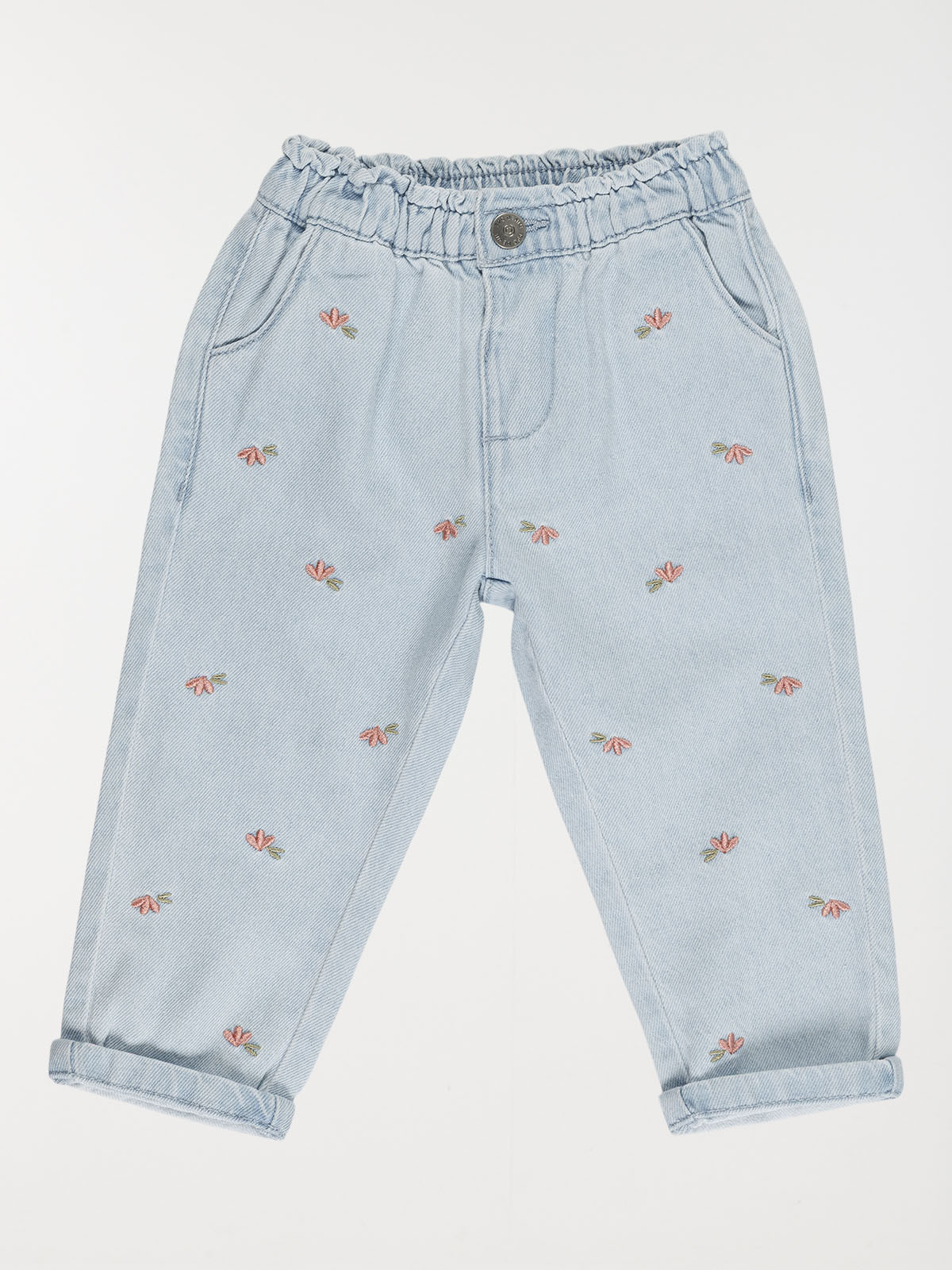 Jean fleurs brodées fille (3-36M)