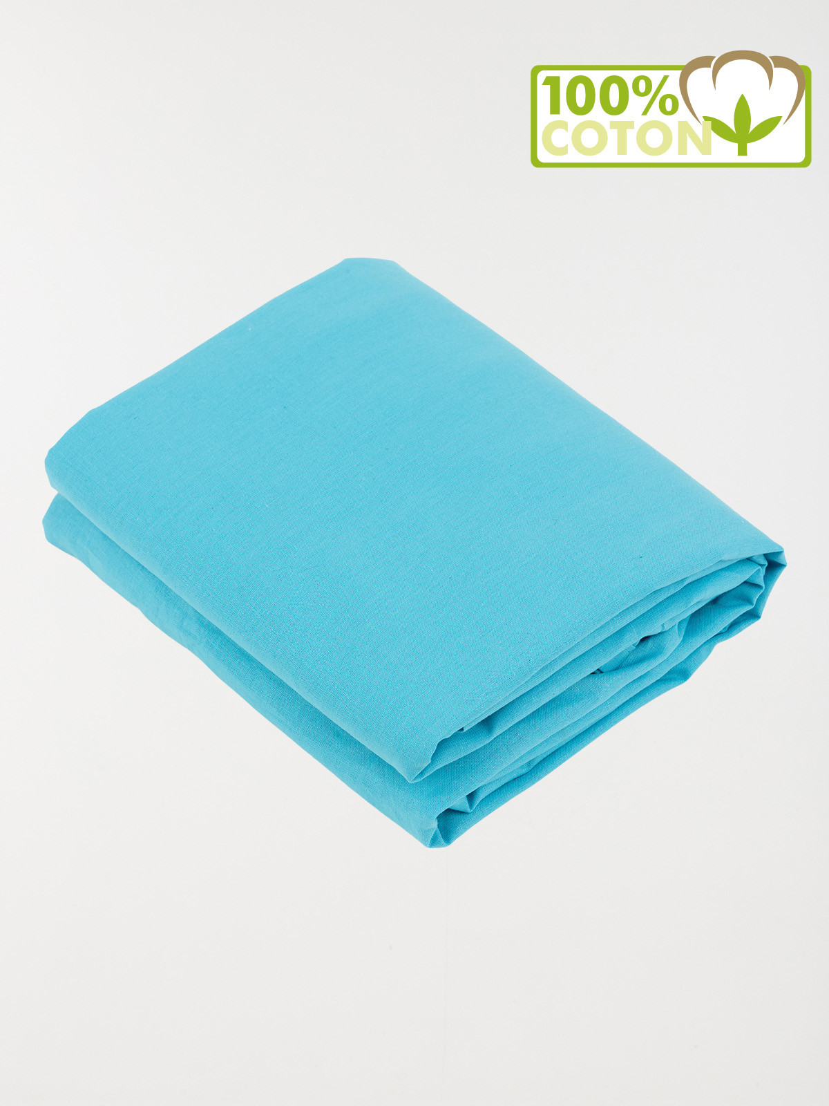 Drap housse 90 x 190 cm bleu turquoise