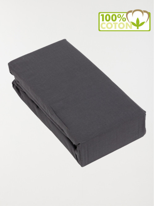 Drap housse 90 x 190 cm ardoise