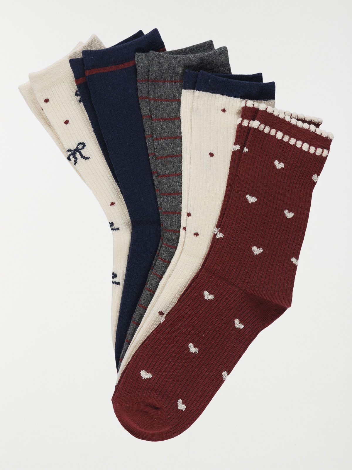 Lot 5 paires chaussettes imprimés femme
