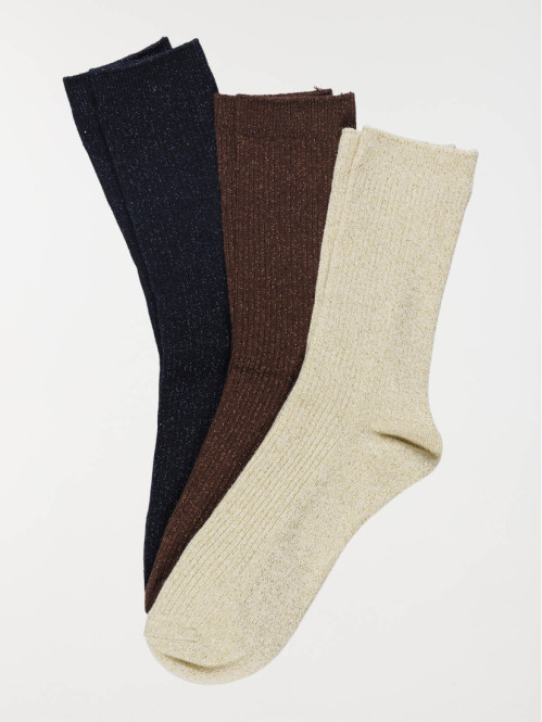 Lot de 3 paires chaussettes femme