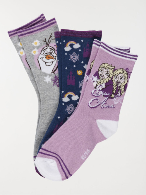 Lot chaussettes Reine des Neiges fille