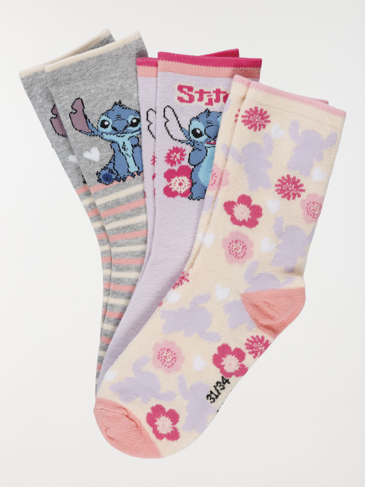 Lot 3 chaussettes Stitch fille