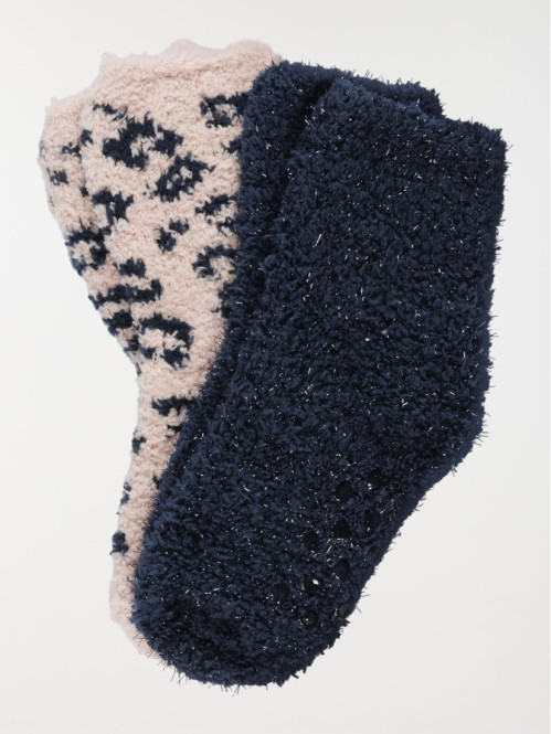 Lot 2 paires chaussettes léopard enfant