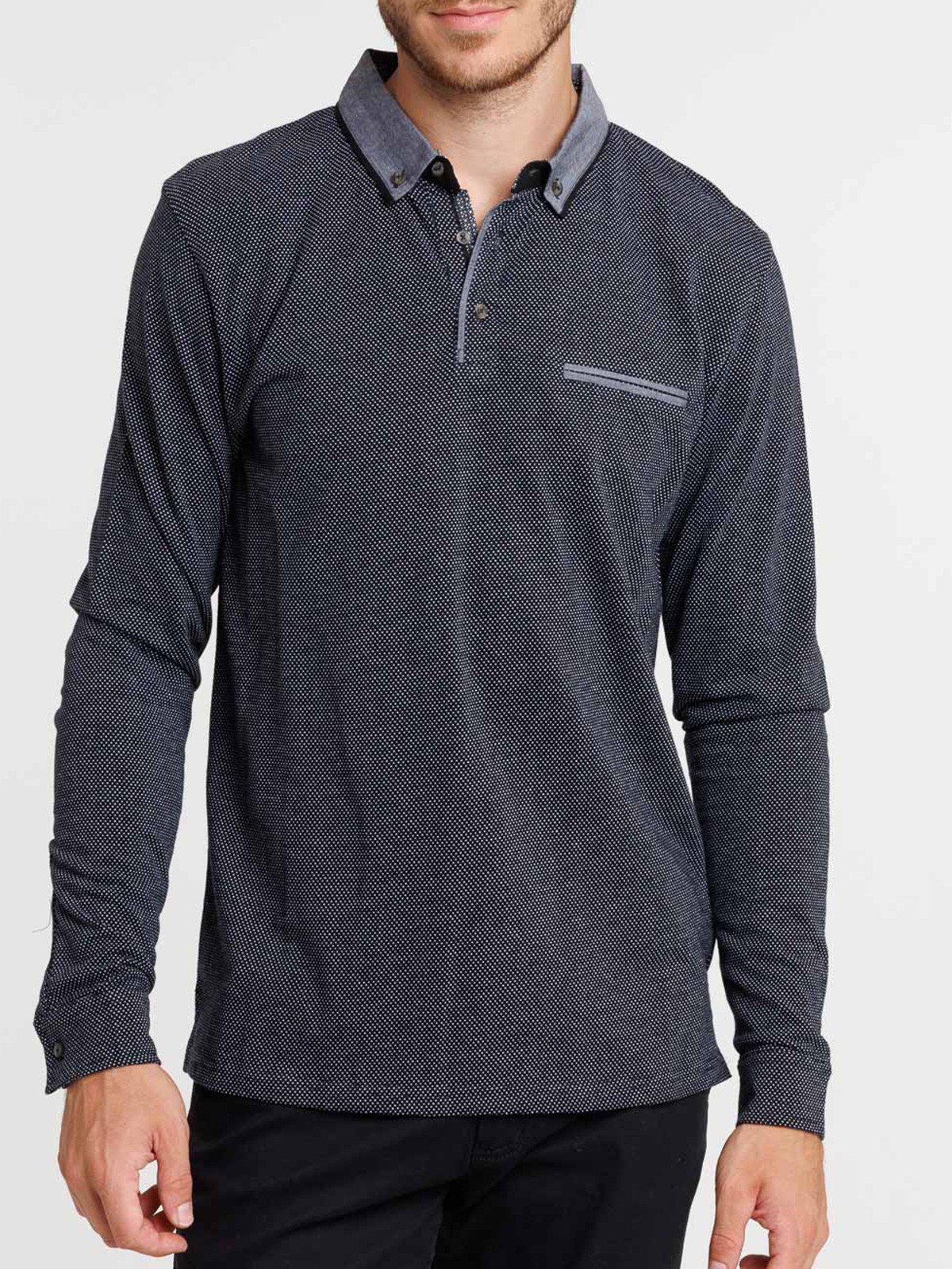 Polo noir homme
