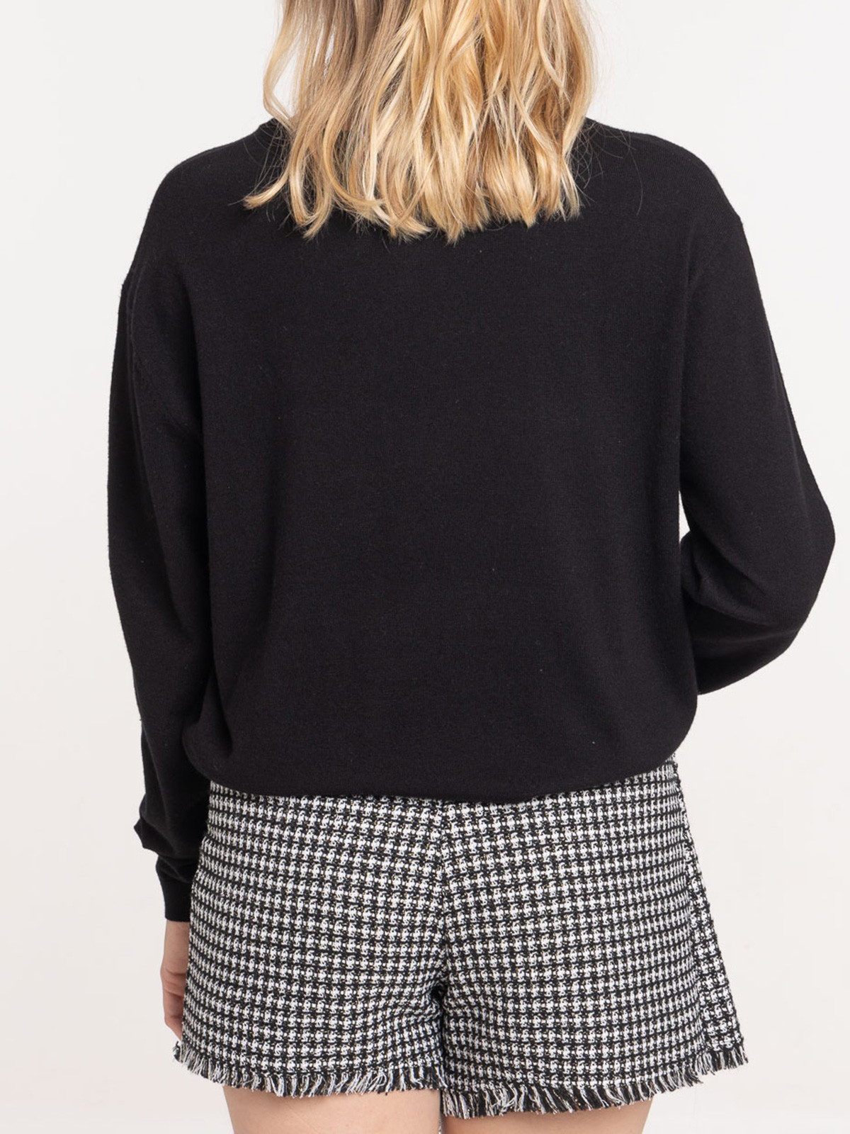 Pull fin col rond coloris noir femme Pull fin col rond coloris noir femme