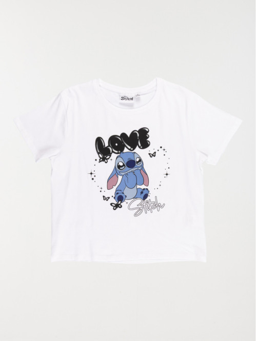 Tee-shirt Stitch blanc fille (XXS-M)