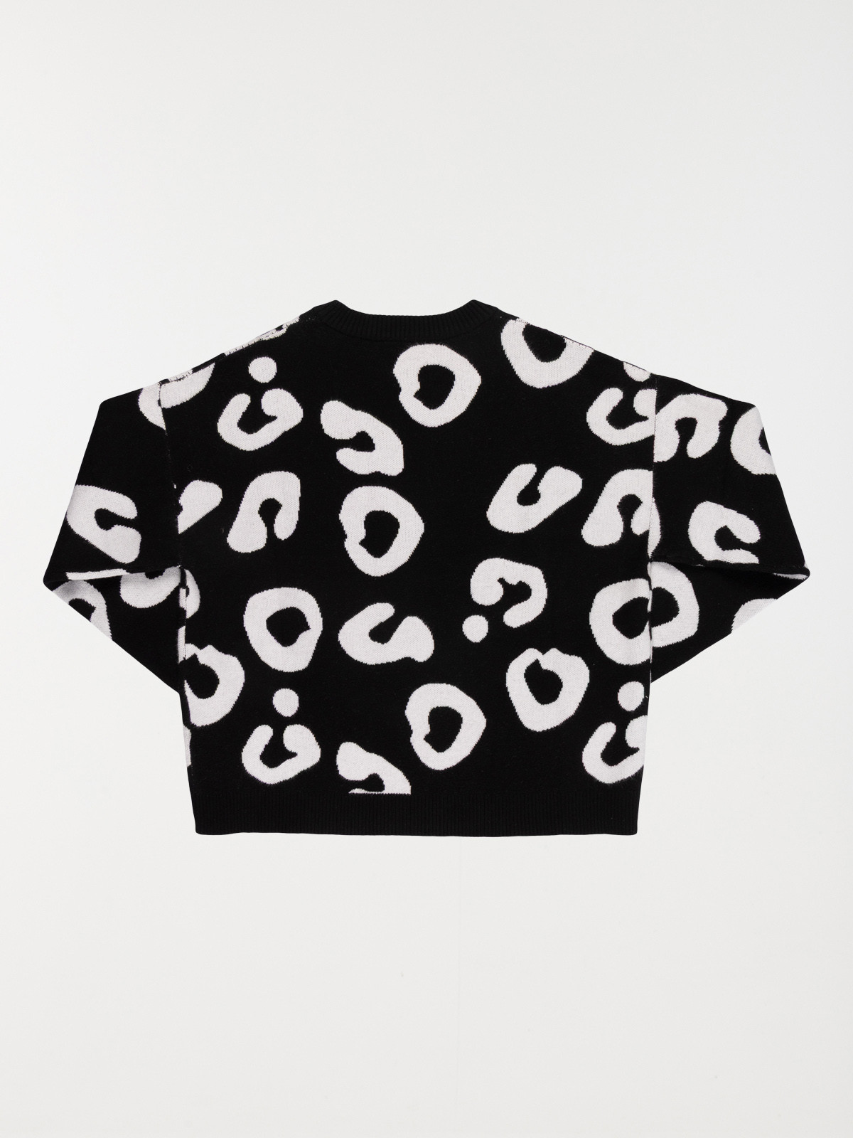 Pull noir col rond motif fille (XXS-M)