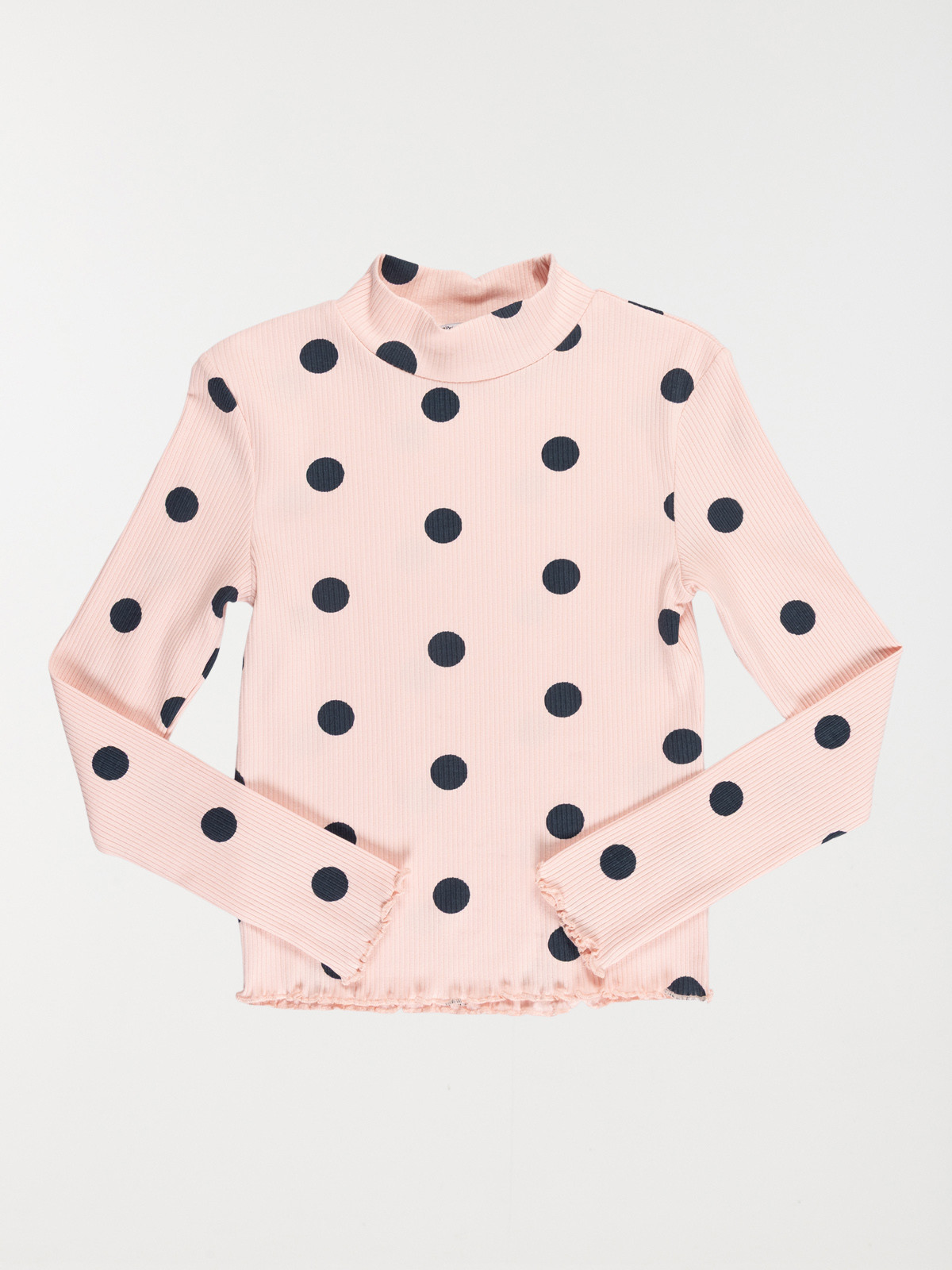 T-shirt col montant pois fille (3-12A)