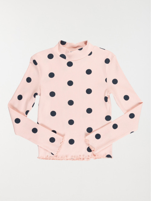 T-shirt col montant pois...