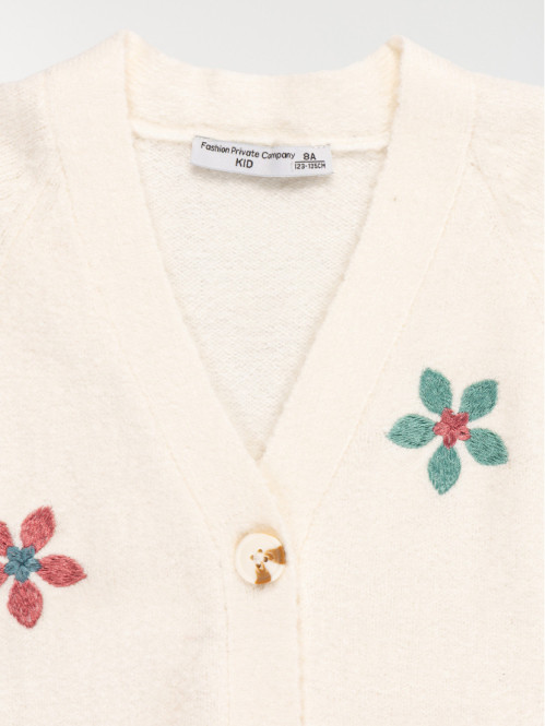 Gilet fleurs brodées fille...