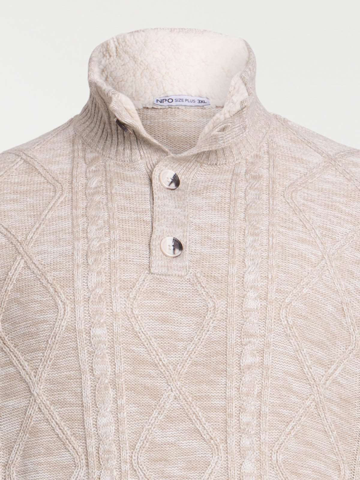 Pull col boutonné grande taille homme