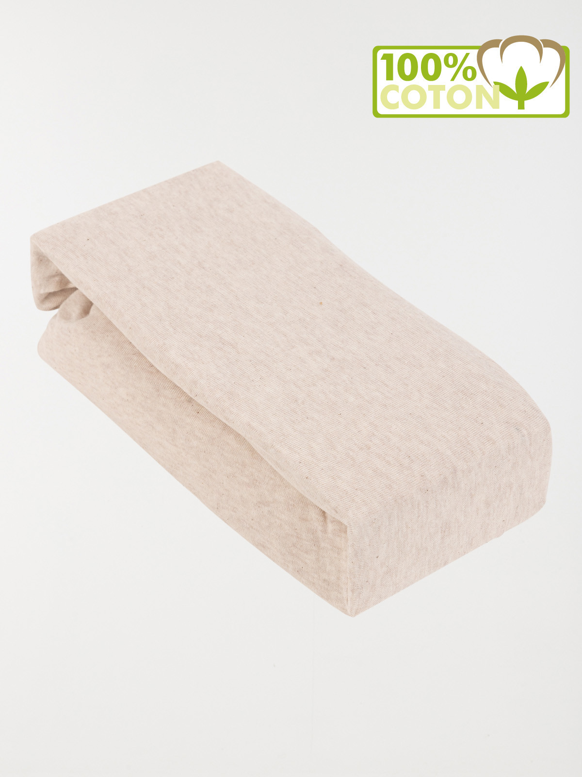 Drap housse 160 x 200 cm beige chiné
