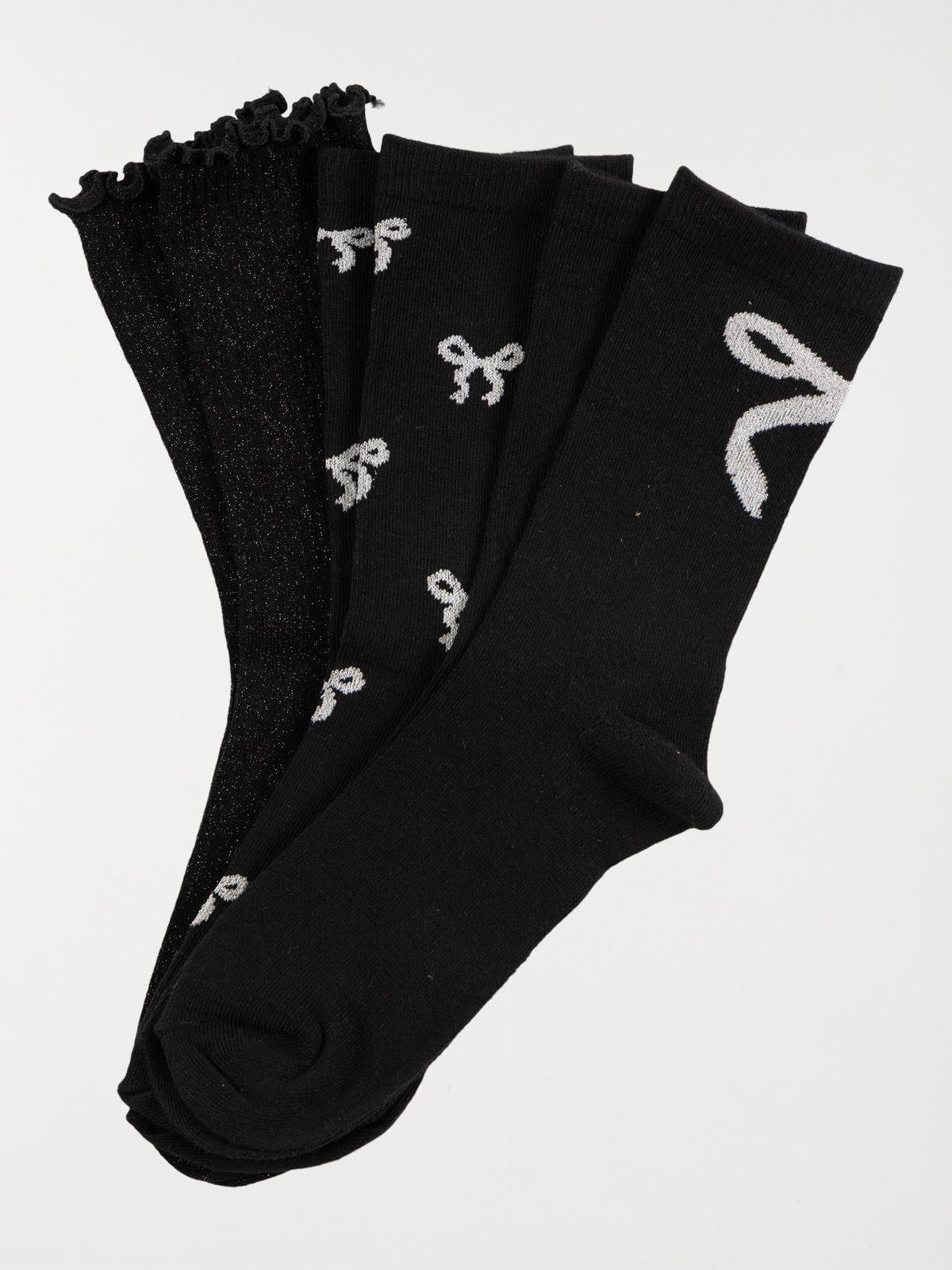 Lot 3 paires chaussettes noeuds femme