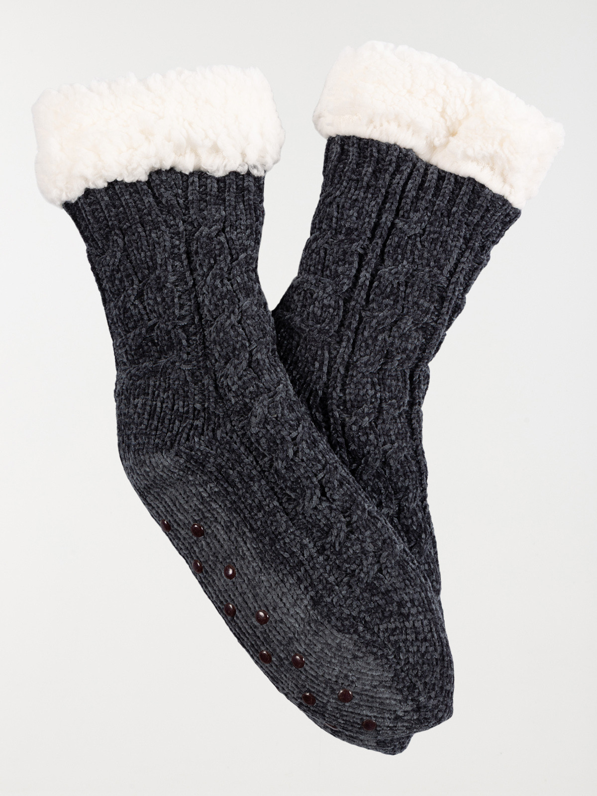 Chaussettes hautes femme revers doux