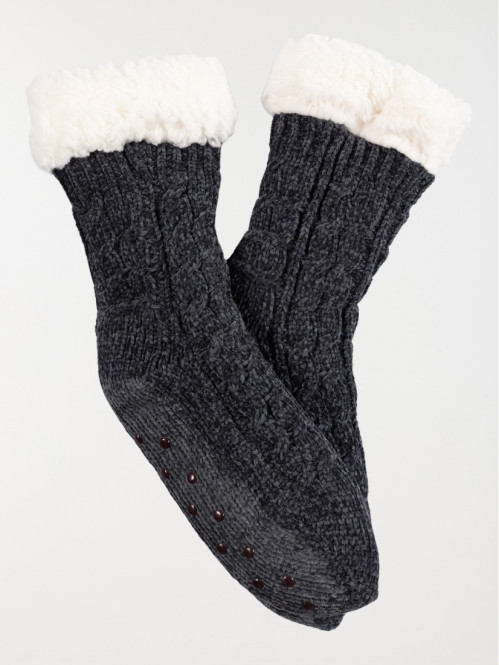 Chaussettes hautes femme revers doux