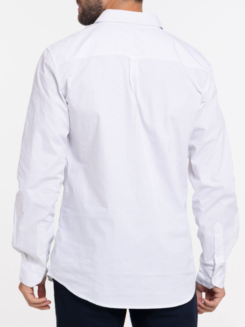 Chemise blanche à pois homme