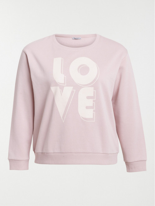 Sweat love grande taille femme