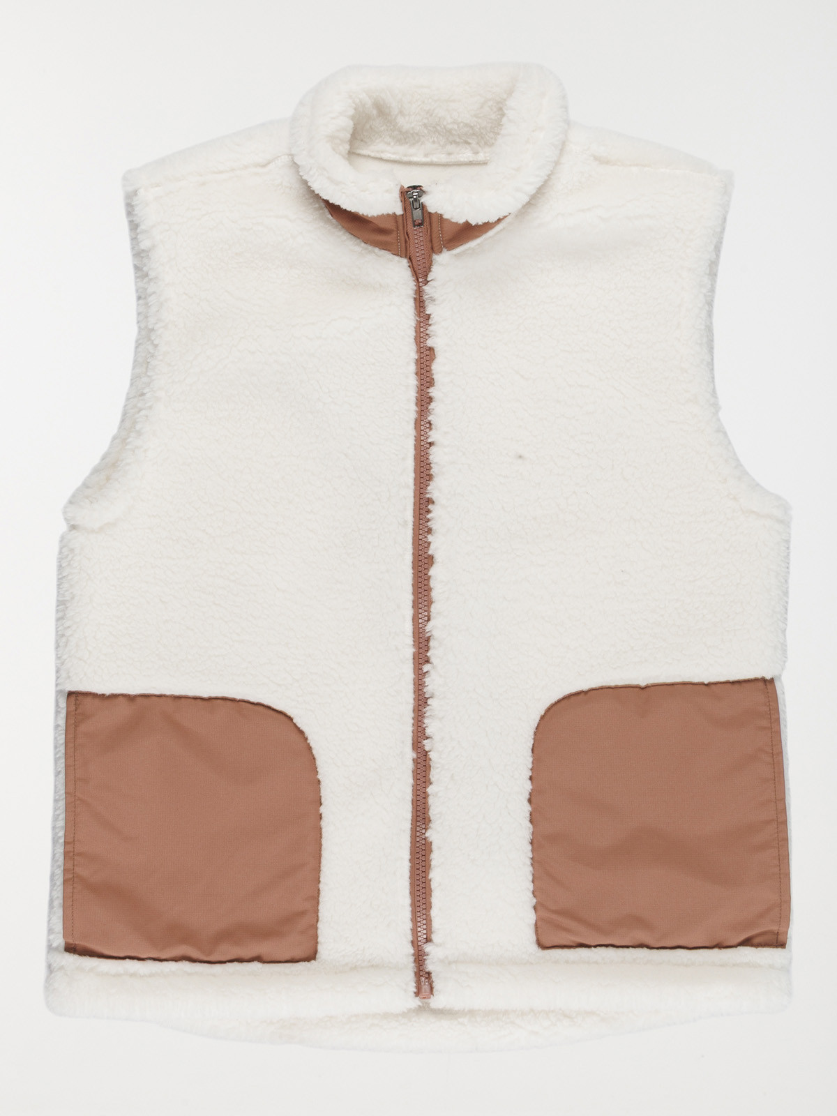 Veste sherpa sans manches fille (XXS-M)