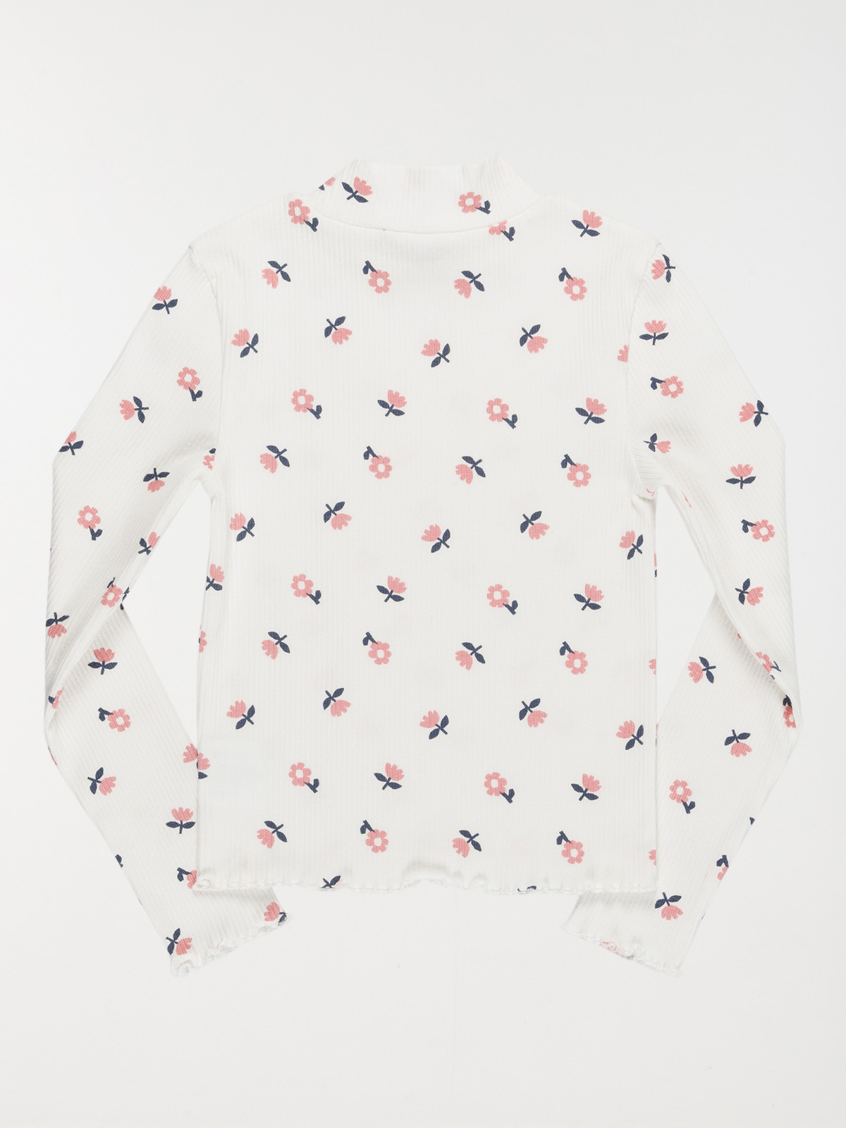 T-shirt col montant fleuri fille (3-12A)