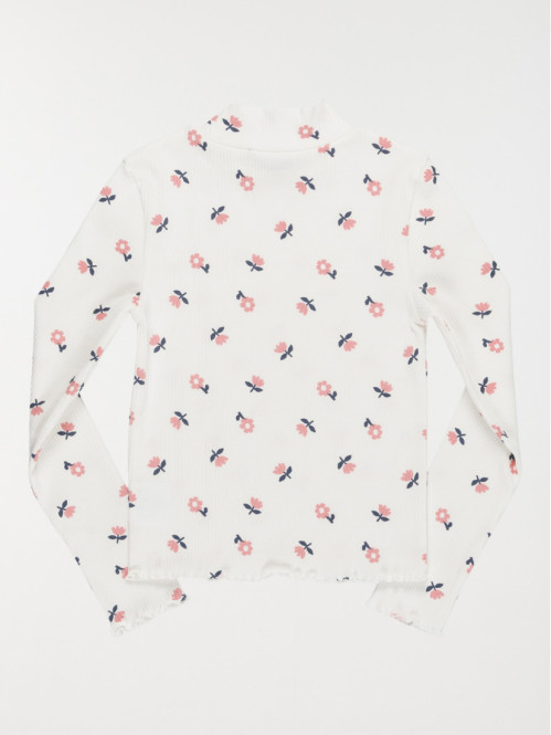 T-shirt col montant fleuri...