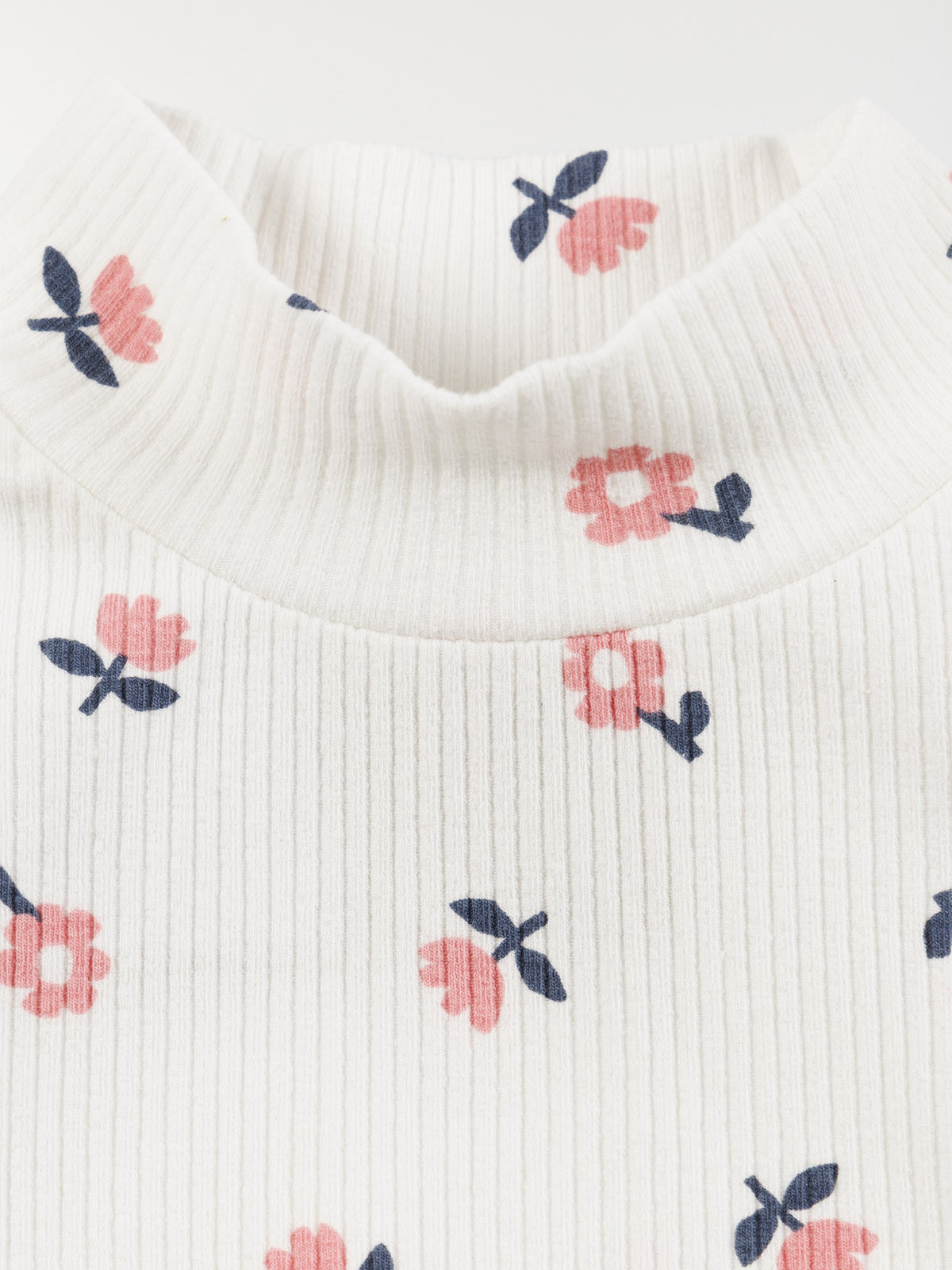 T-shirt col montant fleuri fille (3-12A)