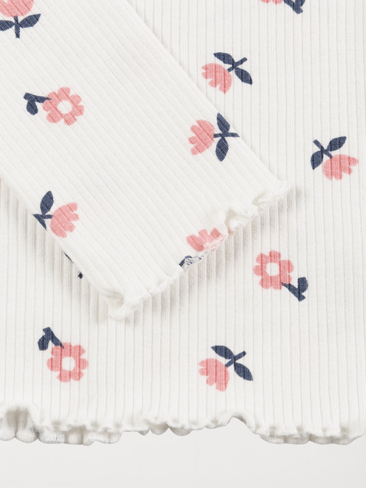 T-shirt col montant fleuri fille (3-12A)